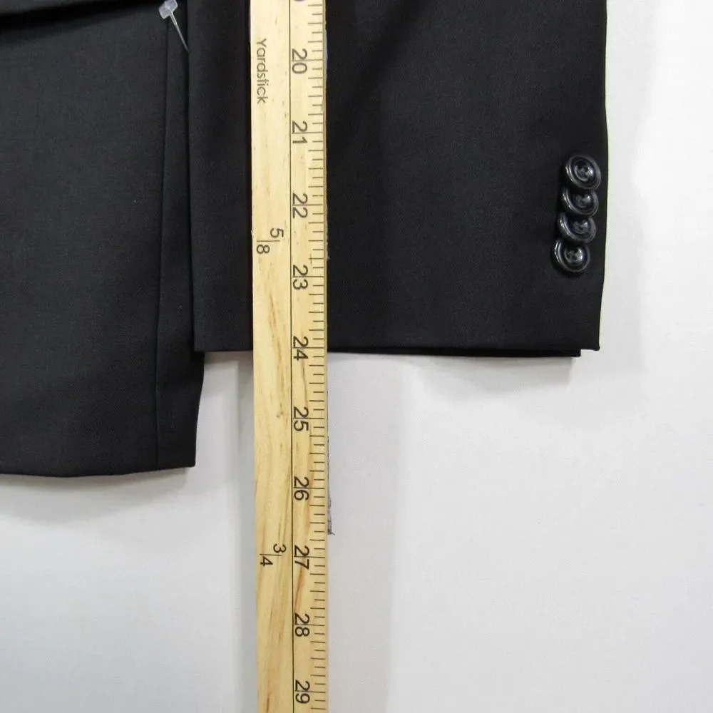 Michael Kors Blazer Mens 42S Black Solid Modern-Fit Stretch Suit Jacket $450 NEW